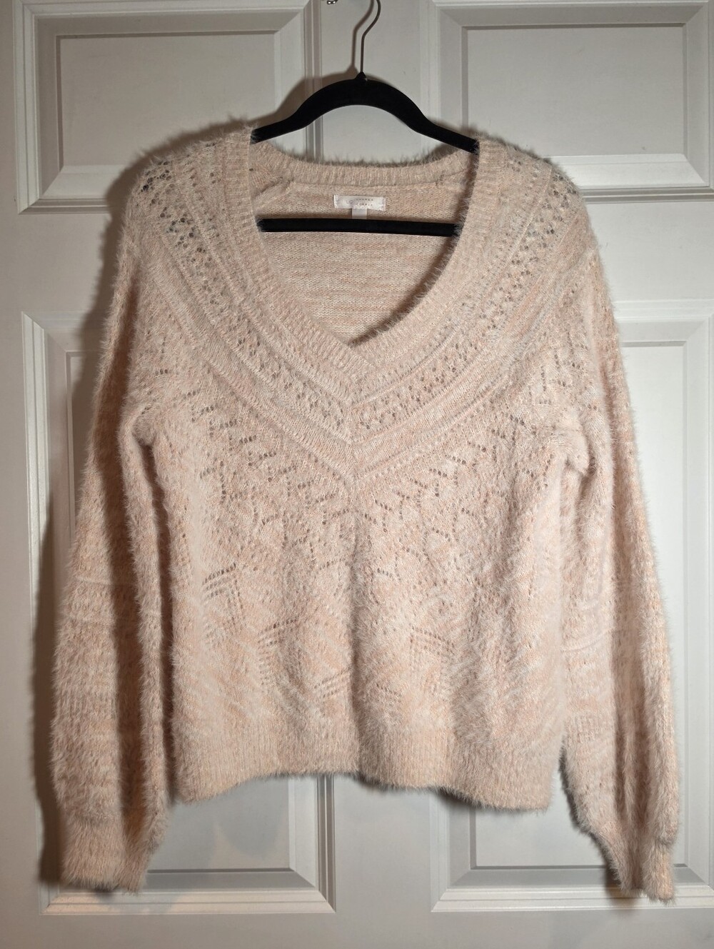 Lauren Conrad Light Pink Fuzzy Knit Womens Sweater M